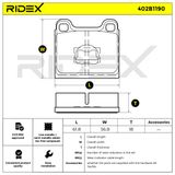 RIDEX Комплект тормозных колодок, дисковый тормоз 402B1190