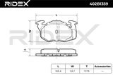 RIDEX Комплект тормозных колодок, дисковый тормоз 402B1359
