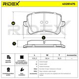 RIDEX Piduriklotside komplekt, ketaspidur 402B1475