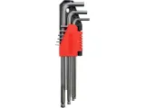 YATO Kuusiokoloavainsarja, pitkä, pallopää, 1,5-10 mm, 9 kpl YT-0506