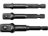 YATO 3 kpl Hylsyadapterit HEX-kannalla – 1/4", 3/8" ja 1/2" YT-04685