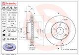 BREMBO Тормозной диск 09.A736.10