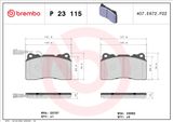 BREMBO Комплект тормозных колодок, дисковый тормоз P 23 115