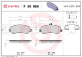 BREMBO Комплект тормозных колодок, дисковый тормоз P 50 086