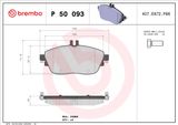 BREMBO Комплект тормозных колодок, дисковый тормоз P 50 093X