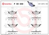 BREMBO Комплект тормозных колодок, дисковый тормоз P 59 030