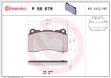 BREMBO Bremžu uzliku kompl., Disku bremzes P 59 079