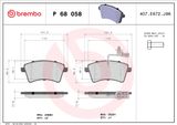 BREMBO Комплект тормозных колодок, дисковый тормоз P 68 058
