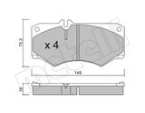 METELLI Комплект тормозных колодок, дисковый тормоз 22-0014-0