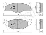 METELLI Комплект тормозных колодок, дисковый тормоз 22-0045-0