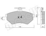 METELLI Комплект тормозных колодок, дисковый тормоз 22-0050-0