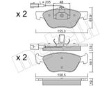 METELLI Комплект тормозных колодок, дисковый тормоз 22-0083-0