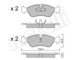 METELLI Комплект тормозных колодок, дисковый тормоз 22-0117-0