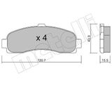 METELLI Комплект тормозных колодок, дисковый тормоз 22-0145-0