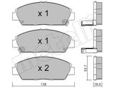 METELLI Комплект тормозных колодок, дисковый тормоз 22-0172-0