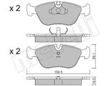 METELLI Bromsbeläggssats, skivbroms 22-0182-0