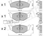 METELLI Комплект тормозных колодок, дисковый тормоз 22-0206-3