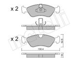 METELLI Комплект тормозных колодок, дисковый тормоз 22-0208-0