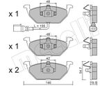 METELLI Комплект тормозных колодок, дисковый тормоз 22-0211-2