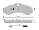 METELLI Комплект тормозных колодок, дисковый тормоз 22-0212-0