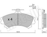 METELLI Комплект тормозных колодок, дисковый тормоз 22-0216-0