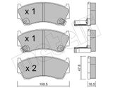 METELLI Комплект тормозных колодок, дисковый тормоз 22-0277-0