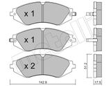 METELLI Комплект тормозных колодок, дисковый тормоз 22-0294-0