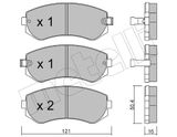 METELLI Комплект тормозных колодок, дисковый тормоз 22-0304-0