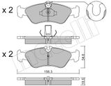 METELLI Комплект тормозных колодок, дисковый тормоз 22-0311-0