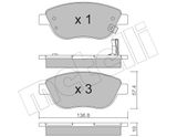 METELLI Bromsbeläggssats, skivbroms 22-0322-2