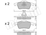 METELLI Bromsbeläggssats, skivbroms 22-0348-0