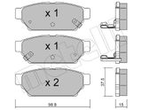 METELLI Комплект тормозных колодок, дисковый тормоз 22-0396-0