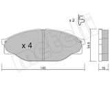 METELLI Комплект тормозных колодок, дисковый тормоз 22-0433-0