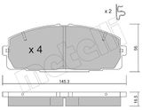 METELLI Комплект тормозных колодок, дисковый тормоз 22-0434-0