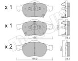 METELLI Комплект тормозных колодок, дисковый тормоз 22-0448-0