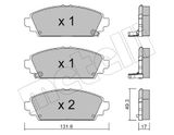METELLI Комплект тормозных колодок, дисковый тормоз 22-0463-0