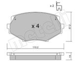 METELLI Комплект тормозных колодок, дисковый тормоз 22-0472-0