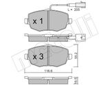 METELLI Комплект тормозных колодок, дисковый тормоз 22-0528-1