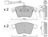 METELLI Комплект тормозных колодок, дисковый тормоз 22-0552-2