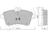 METELLI Комплект тормозных колодок, дисковый тормоз 22-0647-0