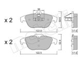 METELLI Комплект тормозных колодок, дисковый тормоз 22-0666-0