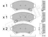 METELLI Комплект тормозных колодок, дисковый тормоз 22-0696-0