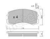 METELLI Комплект тормозных колодок, дисковый тормоз 22-0736-0