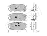 METELLI Комплект тормозных колодок, дисковый тормоз 22-0779-0