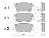METELLI Комплект тормозных колодок, дисковый тормоз 22-0886-0