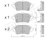 METELLI Комплект тормозных колодок, дисковый тормоз 22-1228-0