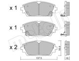METELLI Комплект тормозных колодок, дисковый тормоз 22-1237-0