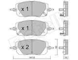 METELLI Комплект тормозных колодок, дисковый тормоз 22-1295-0