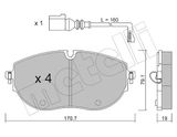 METELLI Комплект тормозных колодок, дисковый тормоз 22-1322-0