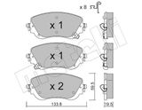 METELLI Комплект тормозных колодок, дисковый тормоз 22-1325-0
